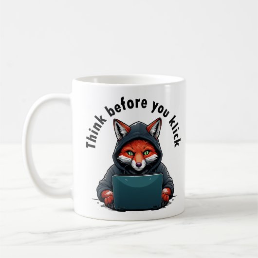 Think before you click - Cyber Security Kaffeetasse (Links)