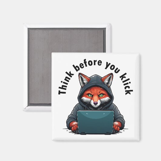 Think before you click - Cyber Security Magnet (Vorderseite/Rückseite)