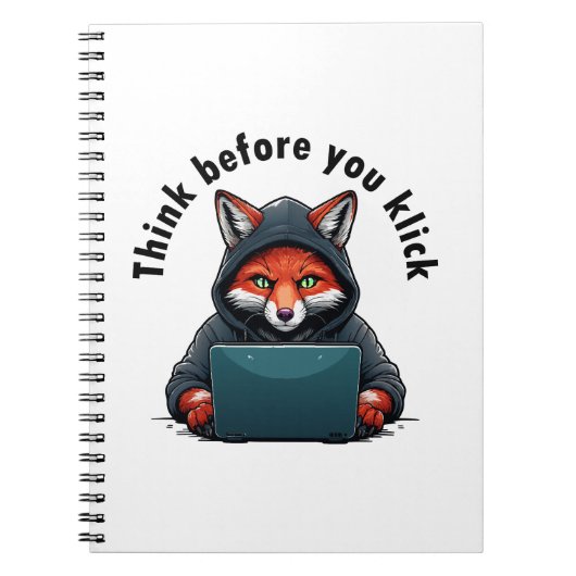 Think before you click - Cyber Security Notizblock (Vorderseite)