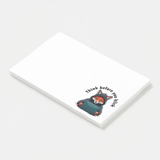 Think before you click - Cyber Security Post-it Klebezettel (angewinkelt)