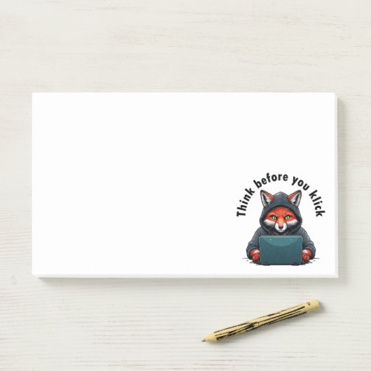 Think before you click - Cyber Security Post-it Klebezettel (Auf Schreibtisch)