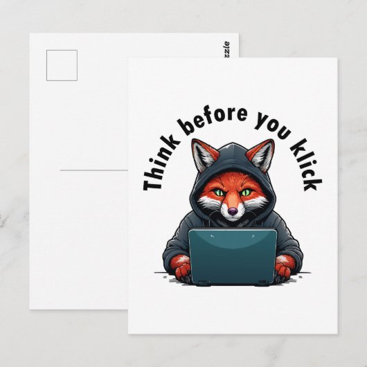 Think before you click - Cyber Security Postkarte (Vorne/Hinten)