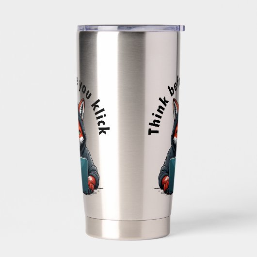 Think before you click - Cyber Security Thermobecher (Links)