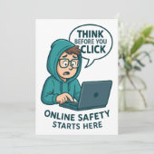 Think Before You Click - Online Safety Awareness Einladung (Stehend Vorderseite)