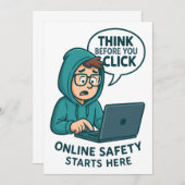 Think Before You Click - Online Safety Awareness Einladung (Vorne/Hinten)