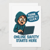 Think Before You Click - Online Safety Awareness Einladung (Vorne/Hinten)