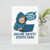 Think Before You Click - Online Safety Awareness Einladung (Stehend Vorderseite)