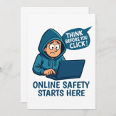 Think Before You Click - Online Safety Awareness Einladung (Vorne/Hinten)