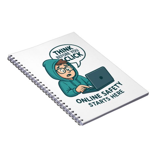 Think Before You Click - Online Safety Awareness Notizblock (Rechte Seite)