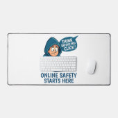 Think Before You Click - Online Safety Awareness Schreibtischunterlage (Tastatur & Maus)
