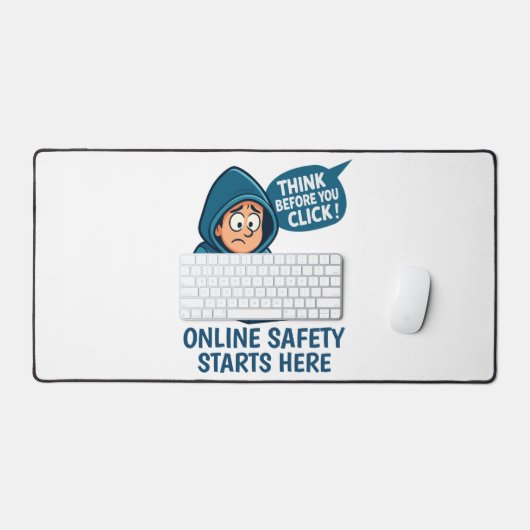 Think Before You Click - Online Safety Awareness Schreibtischunterlage (Tastatur & Maus)
