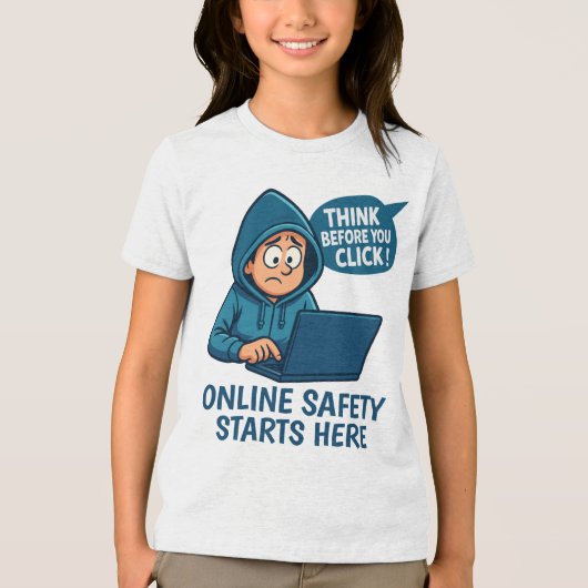 Think Before You Click - Online Safety Awareness Tri-Blend Shirt (Vorderseite)