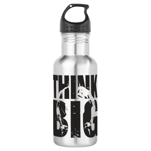 Think Big - Bodybuilding Motivation Edelstahlflasche (Vorderseite)