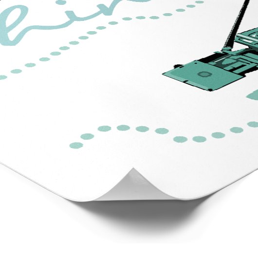 Think Big Construction Vehicles Poster (Ecke)