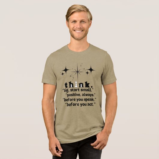 Think Big Start Small Positive Quote Motive Tee (Vorderseite voll)