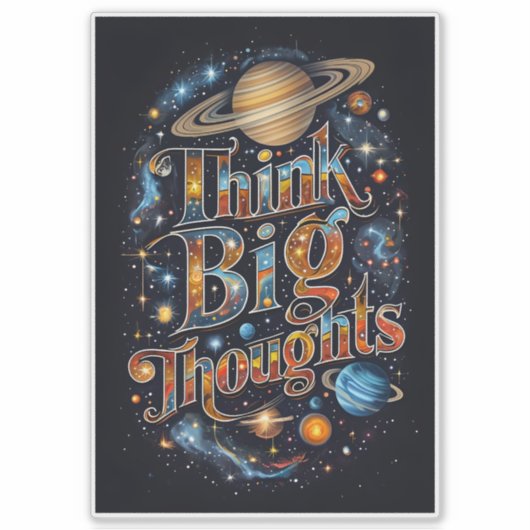 Think Big Thoughts – Colour Burst Aufkleber (Vorderseite)