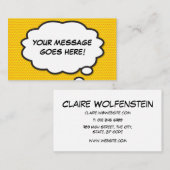 Think Buble Fun Retro Comic Book Visitenkarte (Vorne/Hinten)