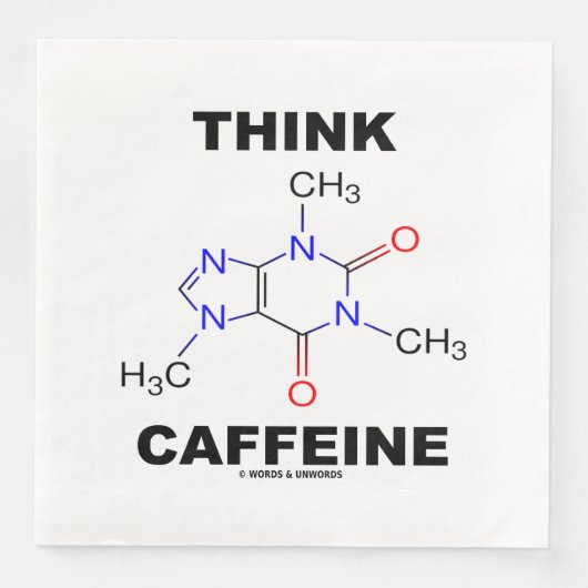 Think Caffeine (Caffeine Chemical Molecule) Serviette (Vorderseite)