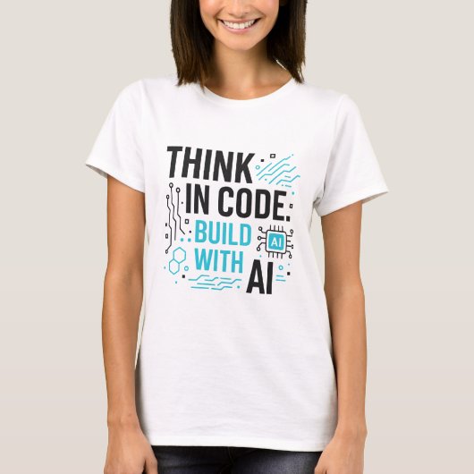 Think Code Build AI T-Shirt | Developer Mindset-Sh (Vorderseite)
