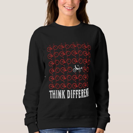 Think Different Funny Bike Sweatshirt (Vorderseite)