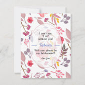 Think Dusty Pinks Bridesmaid Card Einladung (Vorderseite)