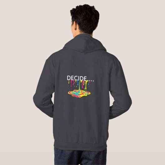 Think • Feel • Decide – Abstract Brain & Heart Hoodie (Schwarz voll)