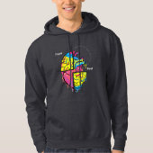 Think • Feel • Decide – Abstract Brain & Heart Hoodie (Vorderseite)
