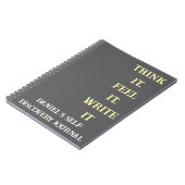 Think Feel Write Custom Reflective Journal Notizblock (Linke Seite)