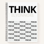 Think Focus - Modern Black And White Typography Notizblock (Vorderseite)