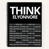 Think Focus - Modern Black And White Typography Notizblock (Vorderseite)