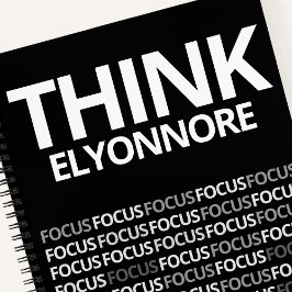 Think Focus - Modern Black And White Typography Notizblock
