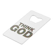 Think God Gott Geschenk Geschenk Geschenk Geldbeutel Flaschenöffner (Rückseite Schrägansicht)