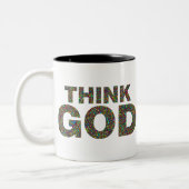 Think God Gott Geschenk Geschenk Geschenk Zweifarbige Tasse (Links)