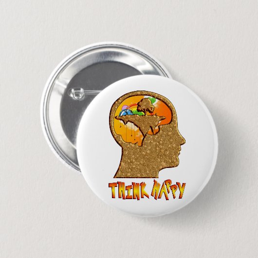 Think Happy Button (Vorne & Hinten)