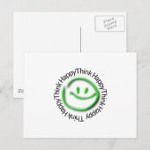 Think Happy (grüne Neon Edition) Postkarte (Vorne/Hinten)