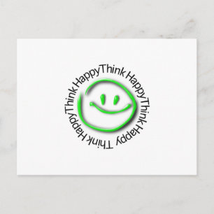 Think Happy (grüne Neon Edition) Postkarte