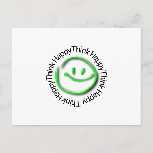 Think Happy (grüne Neon Edition) Postkarte (Vorderseite)