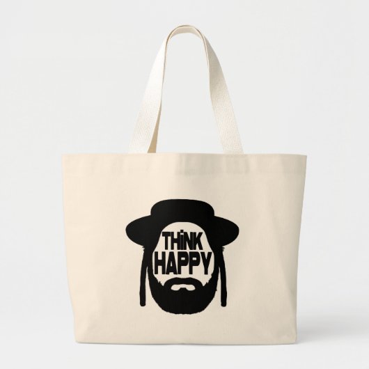 Think Happy Jumbo Stoffbeutel (Vorne)