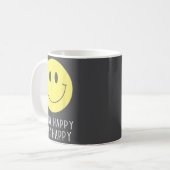 Think Happy Stay Happy Motivation Quote Yellow Smi Kaffeetasse (Vorderseite Links)