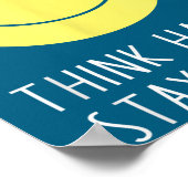 Think Happy Stay Happy Motivation Quote Yellow Smi Poster (Ecke)