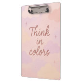 Think in Colors – Pastel Aesthetic Motivational Klemmbrett (Links)