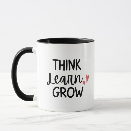 'Think Learn Grow' Teacher Thank You Gift  Tasse (Links)