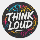 Think Loud – Graffiti Brainpower Sticker (Vorderseite)