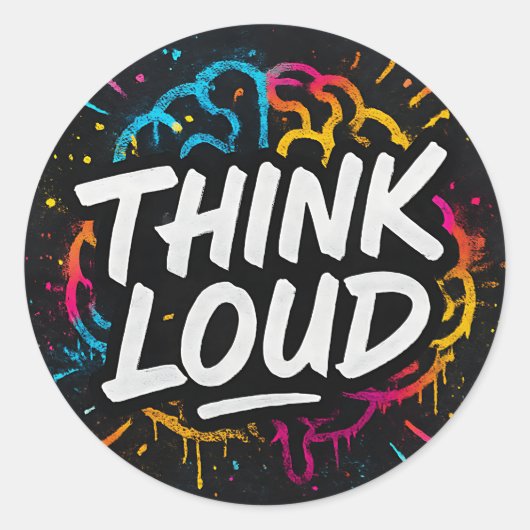 Think Loud – Graffiti Brainpower Sticker (Vorderseite)