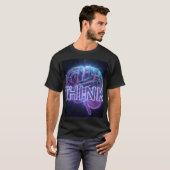 THINK Neon Brain Geschenk - AI Tech Programmierer T-Shirt (Vorne ganz)