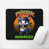 Think Noodles - Mmm Noodles Kawaii Ninja Cat Funny Mousepad (Mit Mouse)