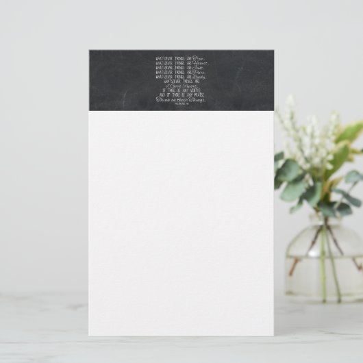 Think on These Things Christian Bible Scripture Briefpapier (Stehend Vorderseite)