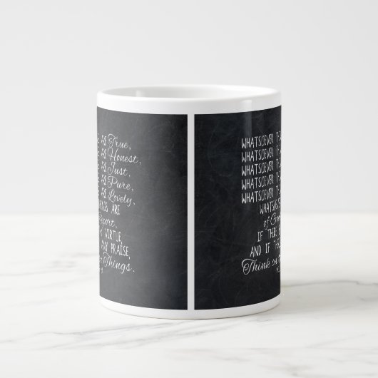 Think on These Things Christian Bible Scripture Jumbo-Tasse (Vorderseite)