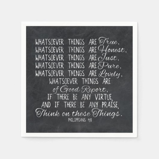 Think on These Things Christian Bible Scripture Serviette (Vorderseite)