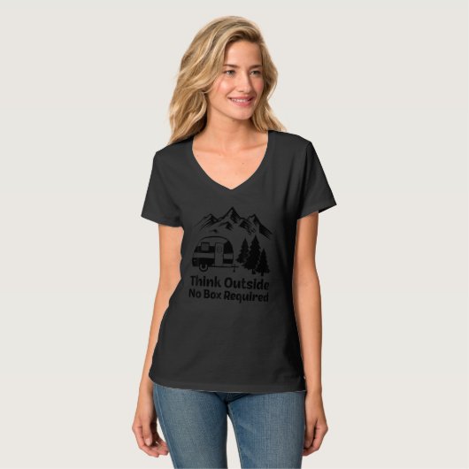 Think Outside No Box Required Camping_1 T-Shirt (Vorderseite Vollansicht)